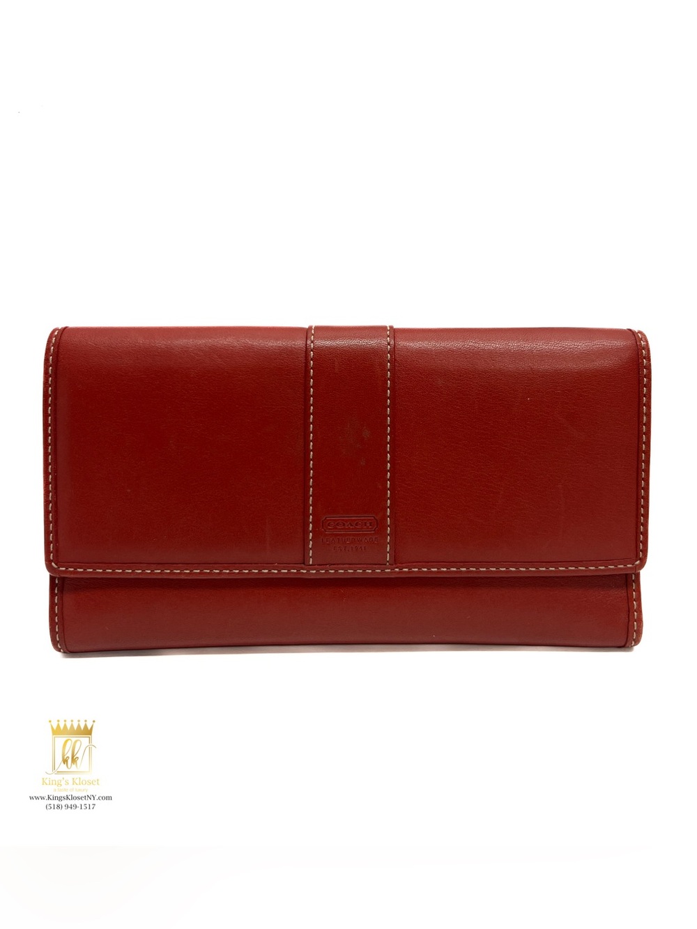 Coach Hampton red trifold wallet